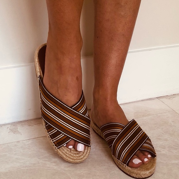 Loro Piana Shoes - GIFTABLE NWOT Loro Piana Crossover Suitcase Striped Canvas Espadrille Slides .